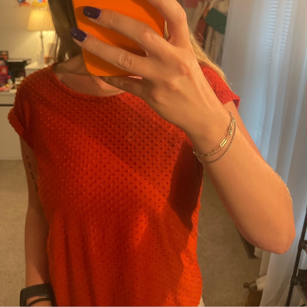 Orange Textured Blouse